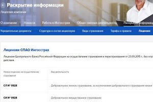 лицензия Ингосстрах